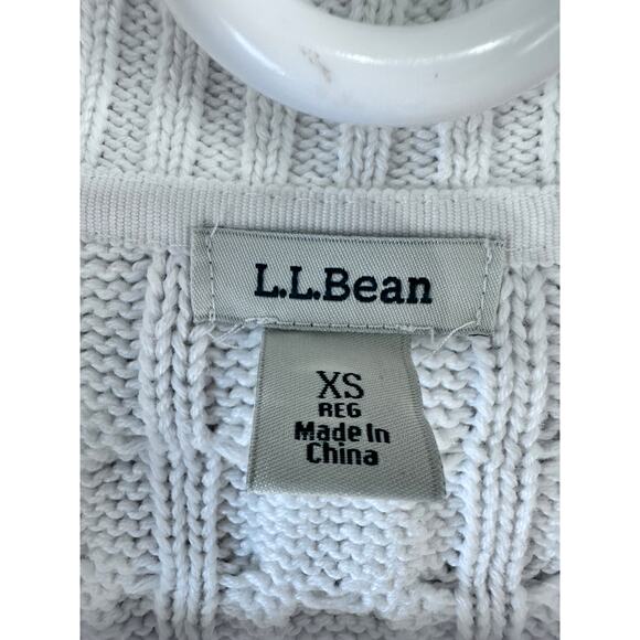 LL Bean Womens CableKnit Coastal Fishermens zip close Cardigan sz XS  ID 298836 - Picture 5 of 7